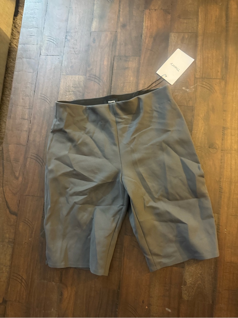 Theory Women's Gray Knee-Length Bike Shorts